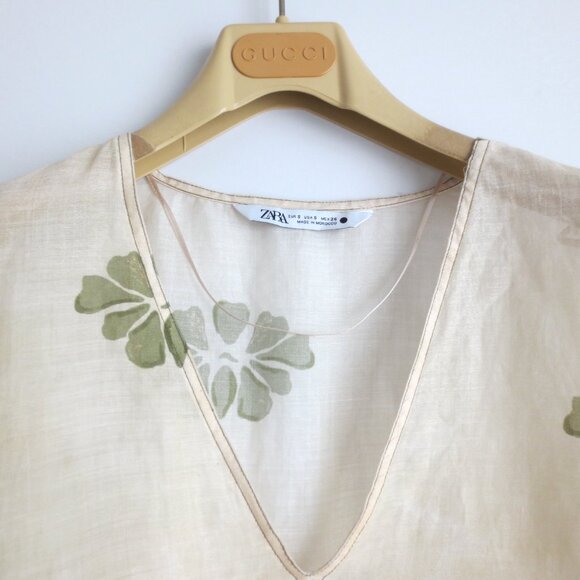 NWT ZARA PRINTED 100% RAMIE TUNIC DRESS 3390/170 Sz-S - Picture 10 of 11